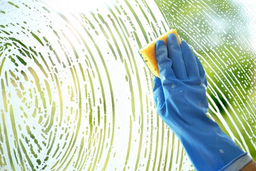 Domestic cleaner working in a Putney living room