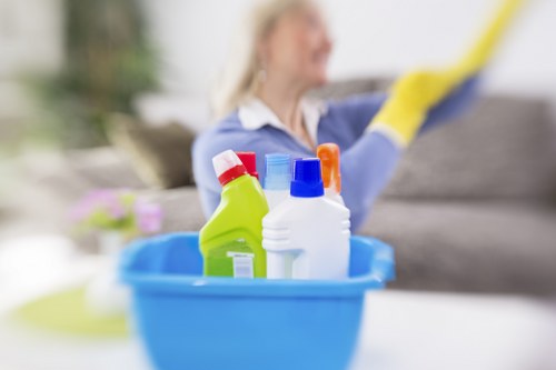 Local cleaning team preparing a Putney apartment for a deep clean
