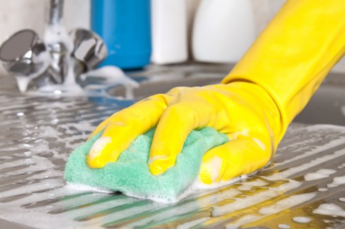 Oven cleaning process for a Putney household appliance